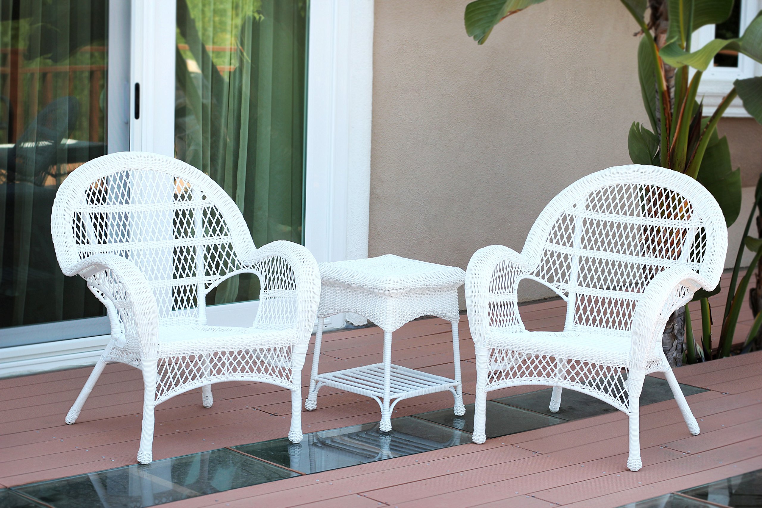 Jeco Piece Santa Maria Wicker Chair Set White Desertcart INDIA