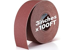 Heigble 120 Grit Abrasive Sandpaper Roll 3''x100 ft Long Roll of Emery Cloth Sand Paper Roll Sanding Belt Aluminum Oxide for 