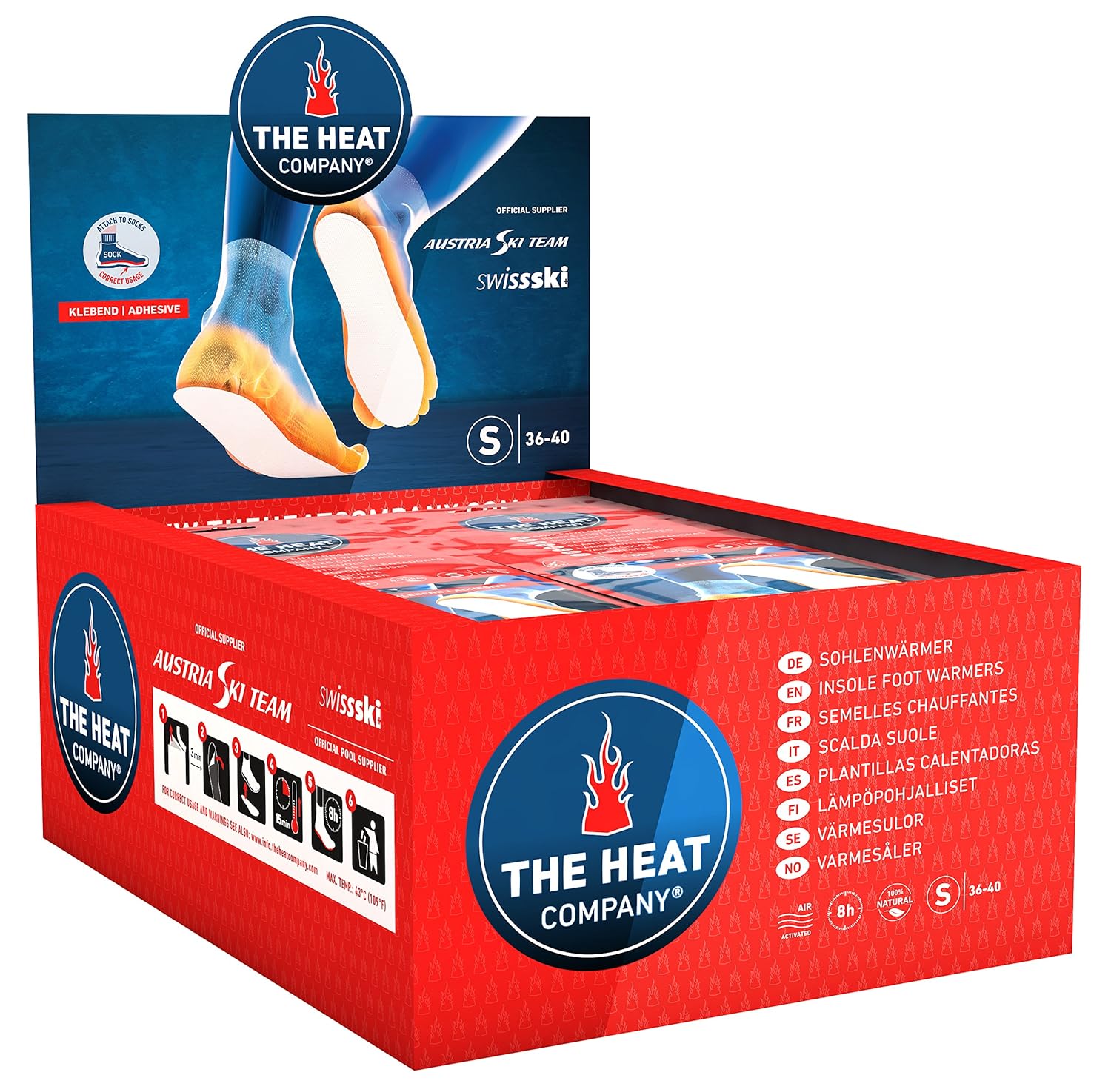 The HEAT company Insole Foot Warmers Adhesive EXTRA WARM 8 Hours of Warmth Instant Heat