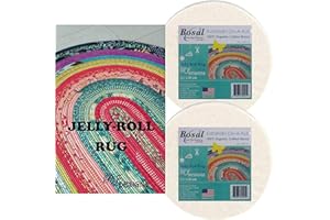 RJ DESIGNS/BOSAL Jelly Roll Rug Kit Bundle, Including Pattern and Two (2) Rolls of Bosal Katahdin Batting On-A-Roll (Standard Version)