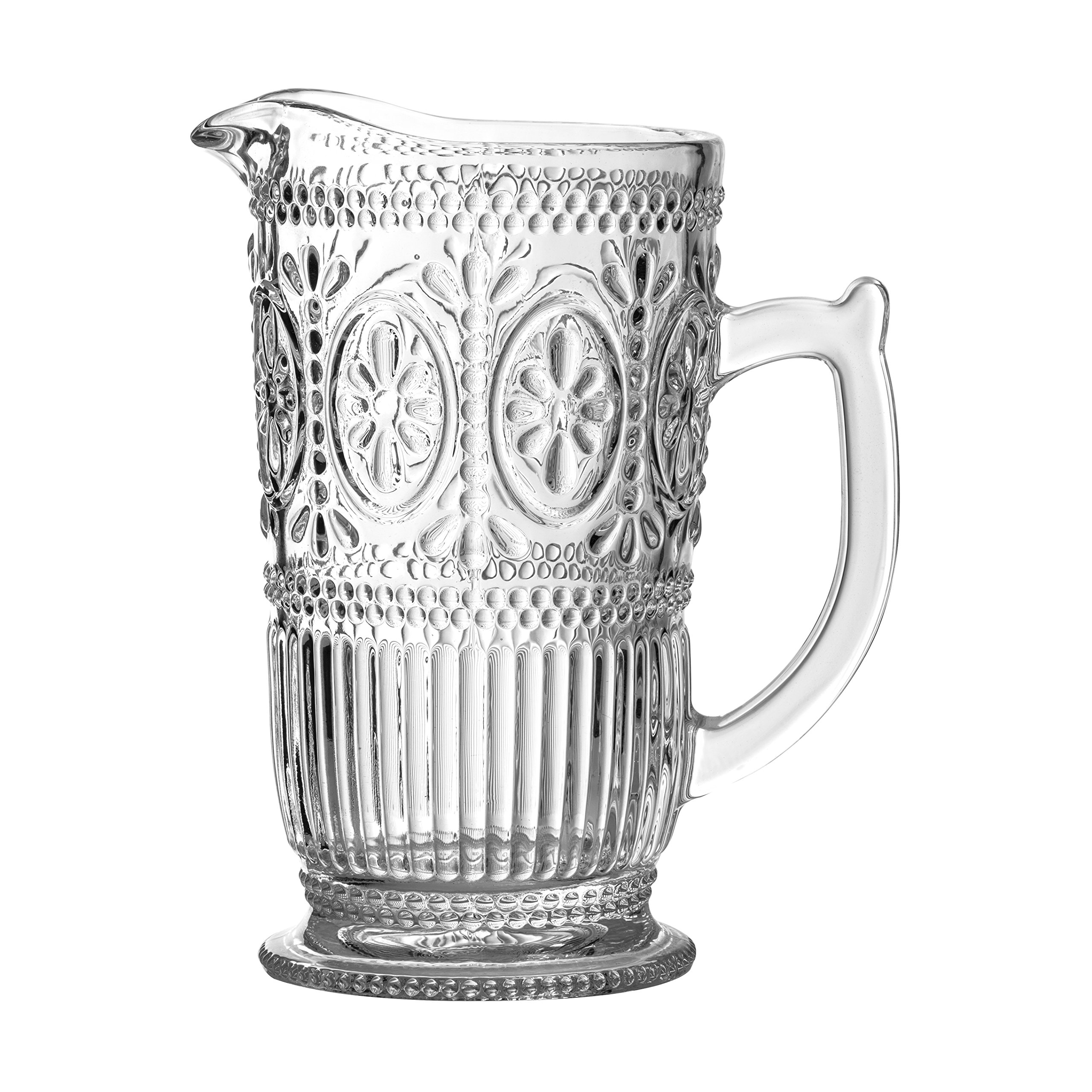 Premier Housewares Fleur Glass Pitcher, 17 x 17 x 22 cm