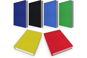 ELLOPI Stretchable, Easy Apply Book Covers 6 Pack Solid Colors. Standard Jackets Fit Most Hardcover Textbooks Up to 8 x 10. Adhesive-Free, Nylon Fabric Protector. Washable and Reusable Student School Supply