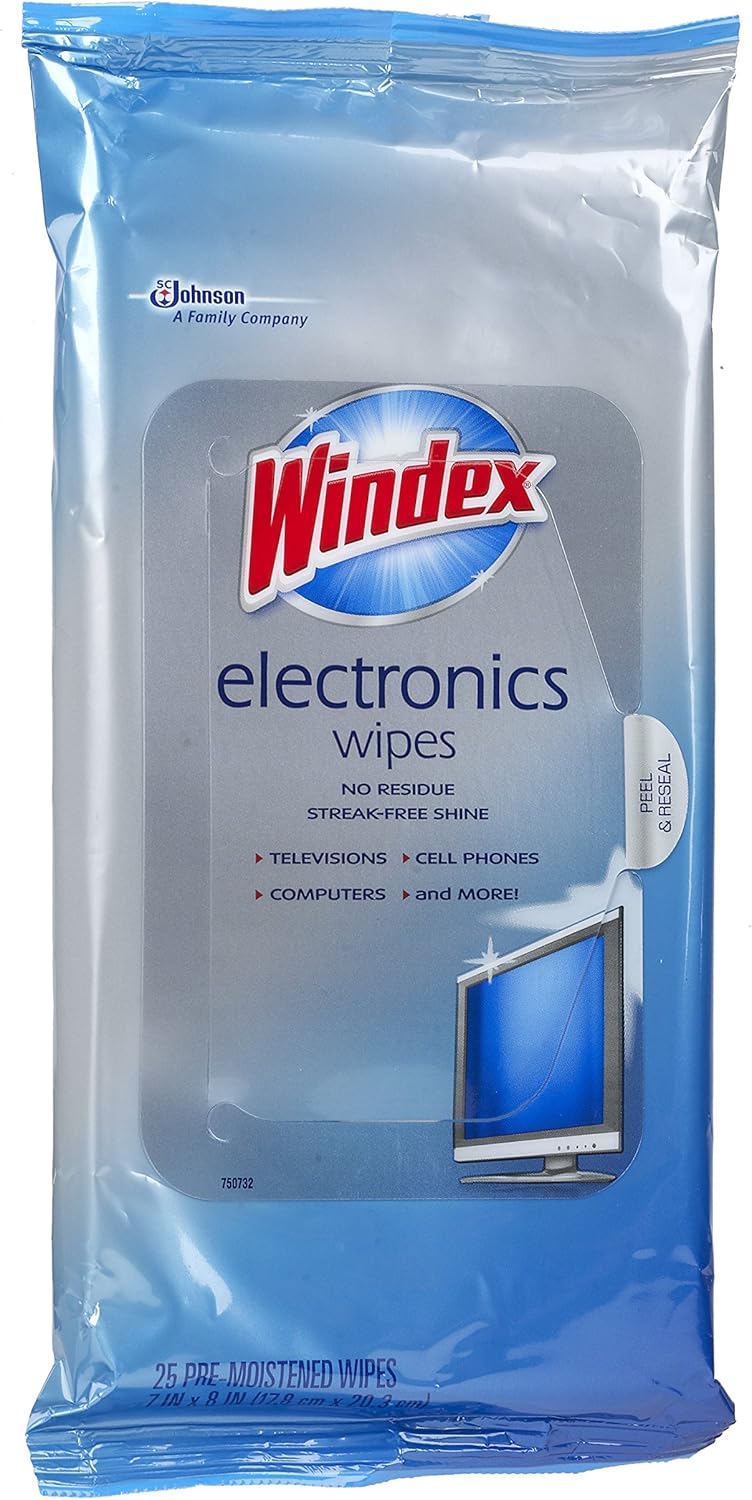 Windex Electronics Screen Wipes for Computers, Phones, Televisions and More, 25 count - Pack of 3 (75 Total Wipes): Health & Personal Care