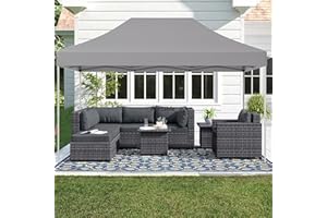 BUPPLEE Outdoor Pop Canopy 10x15FT Patio Tent Instant Easy Up Canopy, Christmas Party Grill Canopy Waterproof Outdoor Beach Canopy w/Wheeled Bag,Canopy Sandbags x4 for Patio Garden