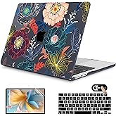 Mektron for 2025 M4 MacBook Air 13.6 Inch A3240 Case Fits 2023 A2681 M2 2024 A3113 M3 Chip with Liquid Retina Display Touch ID, Printed Plastic Hard Shell Cover for MacBook Air 13.6", Dahlia Flowers