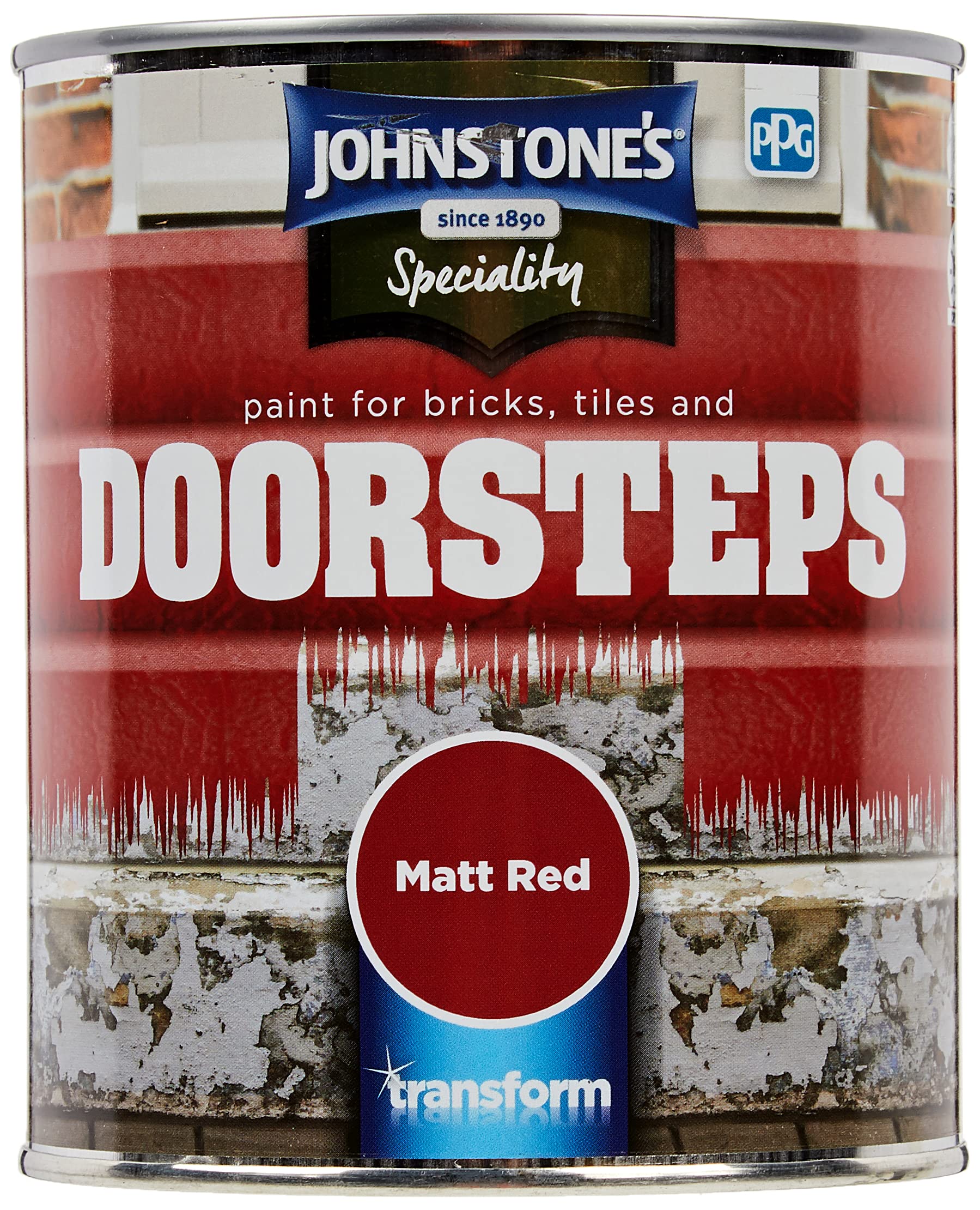 Johnstone's Paint for Bricks, Tiles and Doorsteps - Matt Red 750ml
