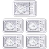 Leisure LED 5 Pack 12V Led RV Ceiling Dome Light RV Interior Lighting for Trailer Camper with Switch, Single Dome 300LM (Natu