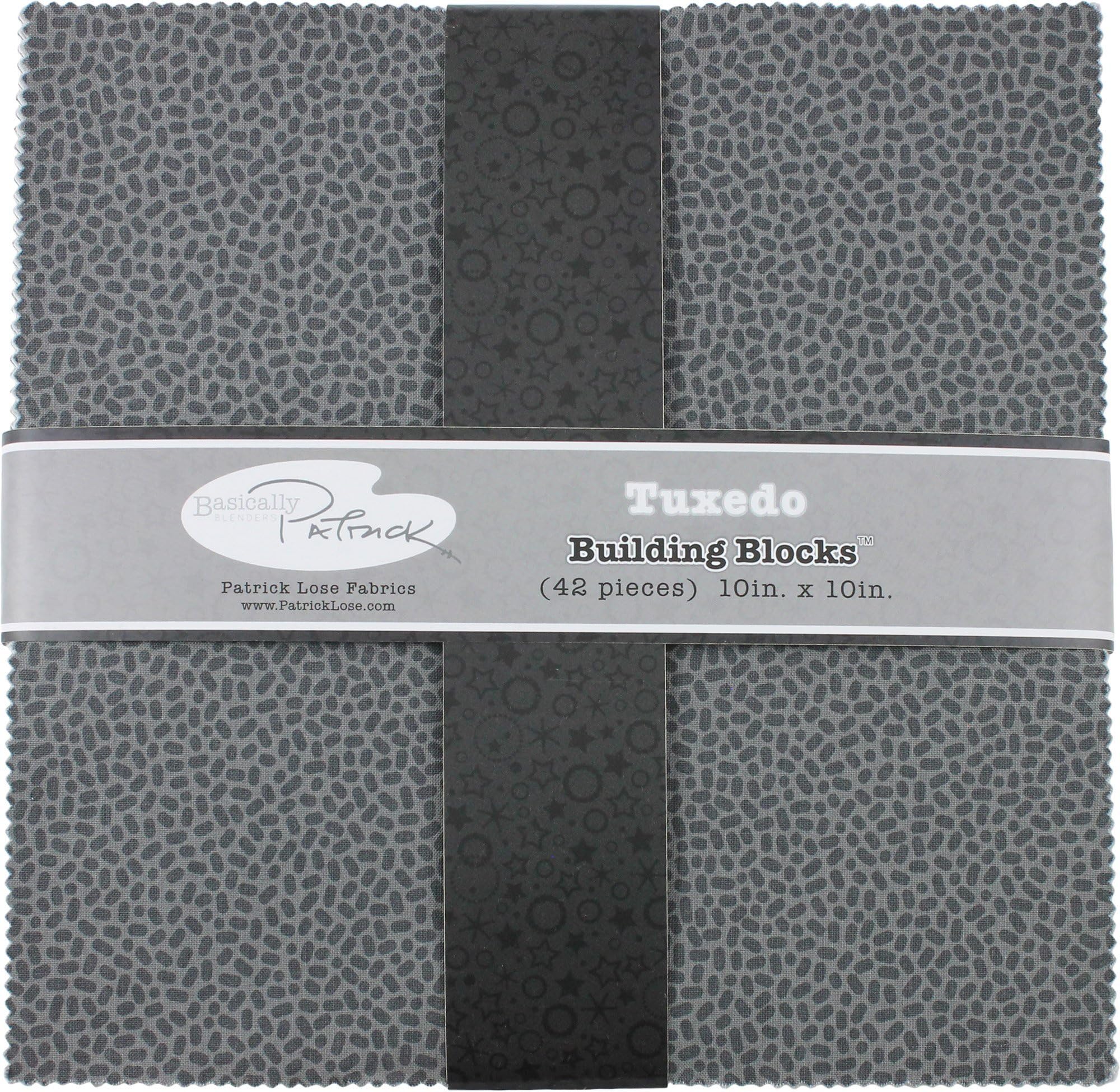 Basically Patrick Blenders Tuxedo Building Blocks 42 10" Squares Layer Cake Patrick Lose
