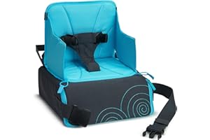 Munchkin® Brica® Go Boost™ Toddler Booster Seat for Dining Table, Great for Travel, Blue/Grey