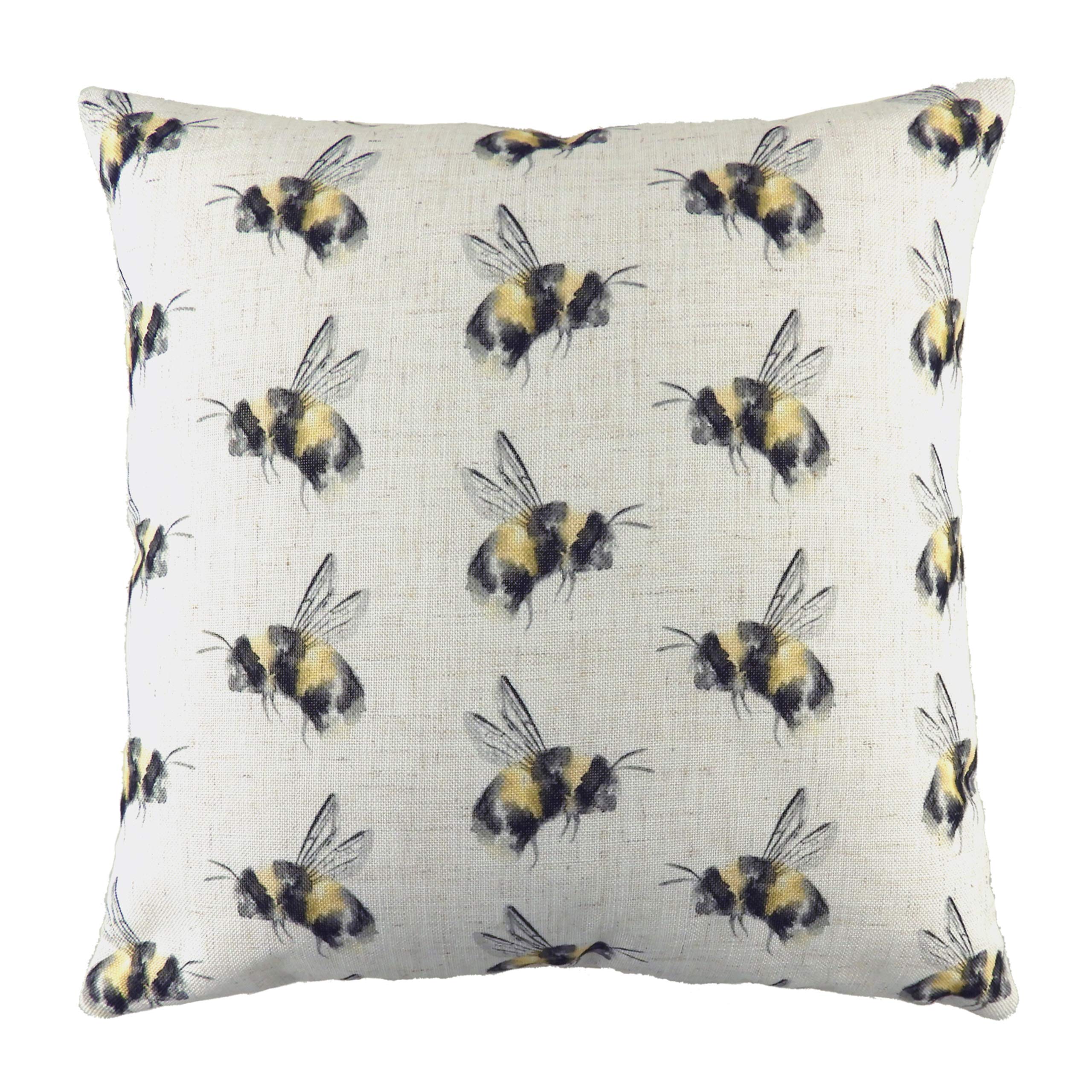 Evans Lichfield Bee You Repeat Polyester Filled Cushion, White, 43 x 43cm