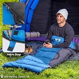 Trail Alpine 400 Hooded Sleeping Bag Blue 0C -10C 4 Season 2 Way Zip view 5