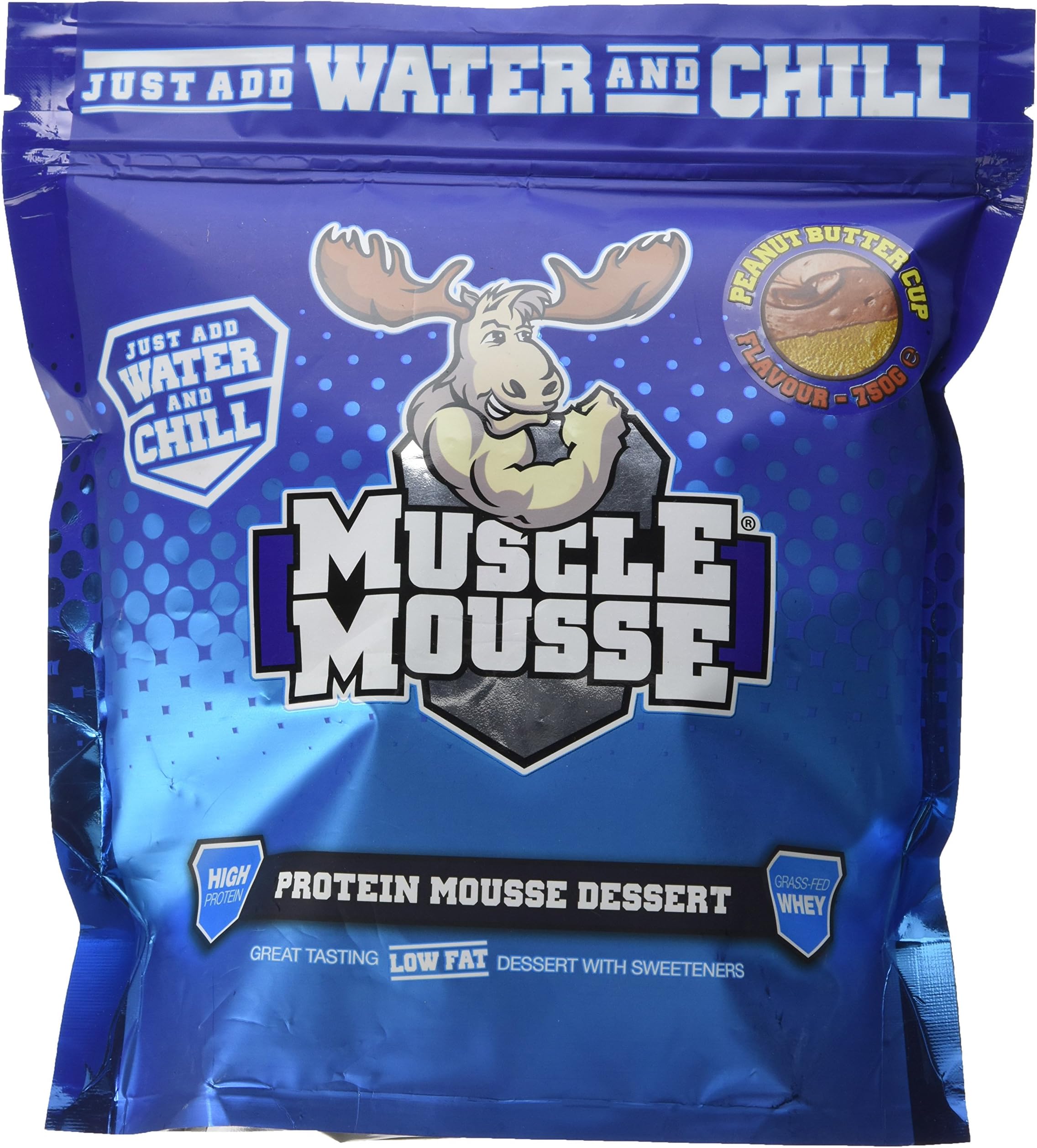 Muscle Mousse Cup Protein Dessert Supplement, Peanut Butter