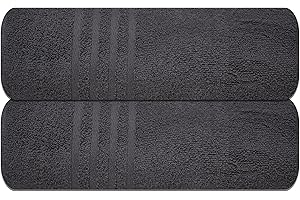 ASTILTEX Pack of 2 Jumbo Bath Sheet 40 x 80 Inches, Extra Large Lightweight & Quick Dry Bath Towel, Super Soft & Highly Absorbent – 100% Cotton, Perfect to Wrap Yourself in – Charcoal Grey