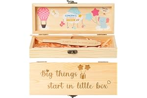 Luiqs Vens Elephant Surprise Pregnancy Test Keepsake Box Wooden Positive Pregnancy Test & Keepsake Box with Raffia Baby Surprise Reveal Box Idea Baby Announcement Gift to Husband Grandparents Parents