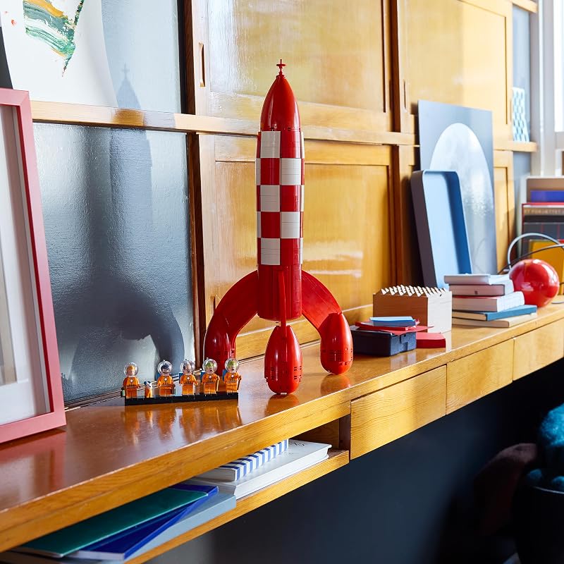 Ideas Cohete Lunar de Tintin - Maqueta para Adultos de Nave - 5 Minifiguras y Figura del Perro Snowy - Decoración de la Estantería - Regalo Nostálgico para Fans de los Cómics - 21367 — foto 3 de 8