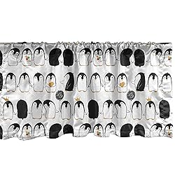 Ambesonne Penguins Window Valance, Themed Cartoon