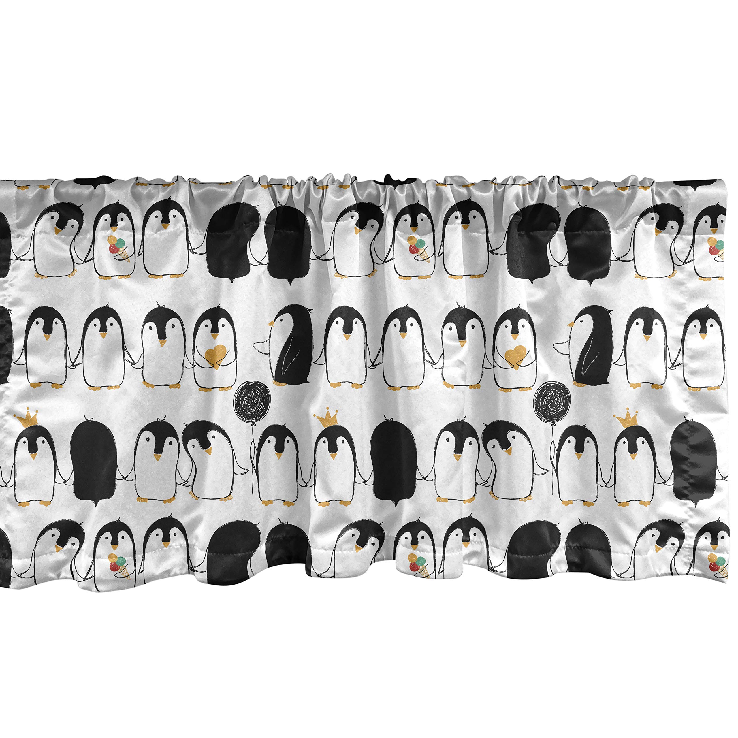Ambesonne Penguins Window Valance, Themed Cartoon