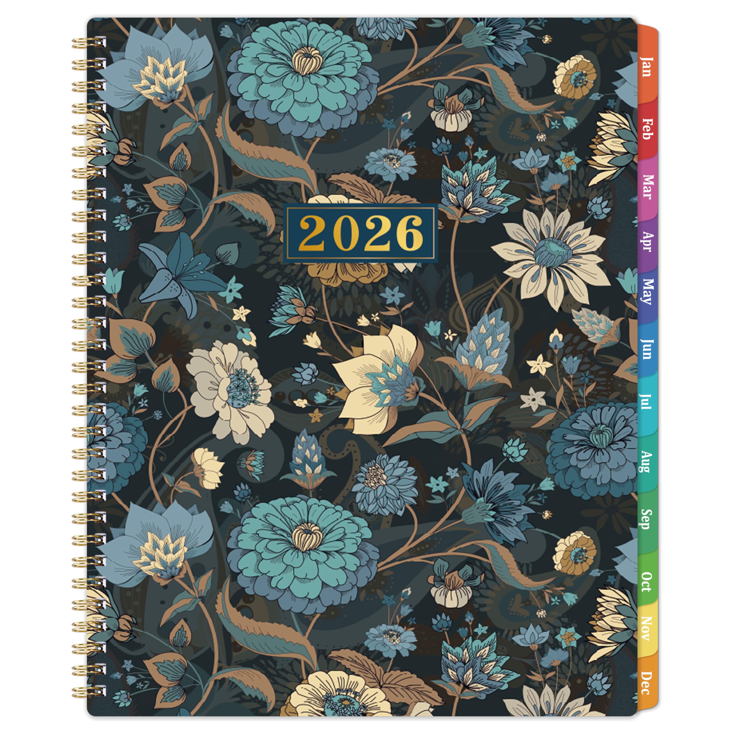 Photo 1 of 2026 Planner - 2026 Calendar Planner, Jan. 2026 - Dec. 2026, 2026 Planner Weekly and Monthly with 12 Colorful Monthly Tabs, 8.5" x 11" Inner Pocket, Twin-Wire Binding