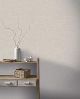 Arthouse Linen Texture Natural Wallpaper 53cm x 10.05m Roll view 4