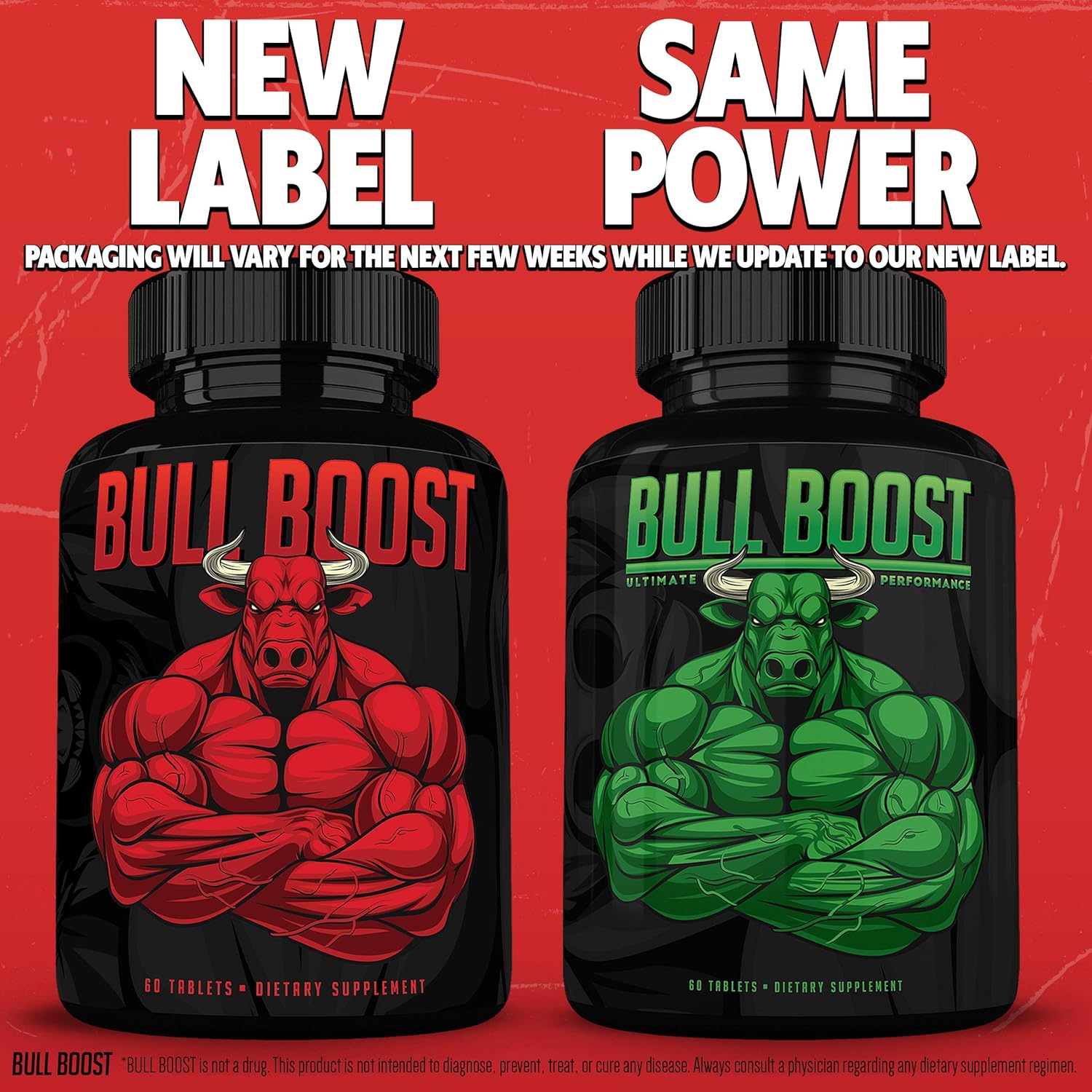 Bull Boost Testosterone Booster for Men - Enlargement Supplement - Increase Size, Strength, Stamina - Energy Enhancing, Mood, Endurance Boost - Natural Male - 1 Month Supply - Made in USA: Health & Personal Care