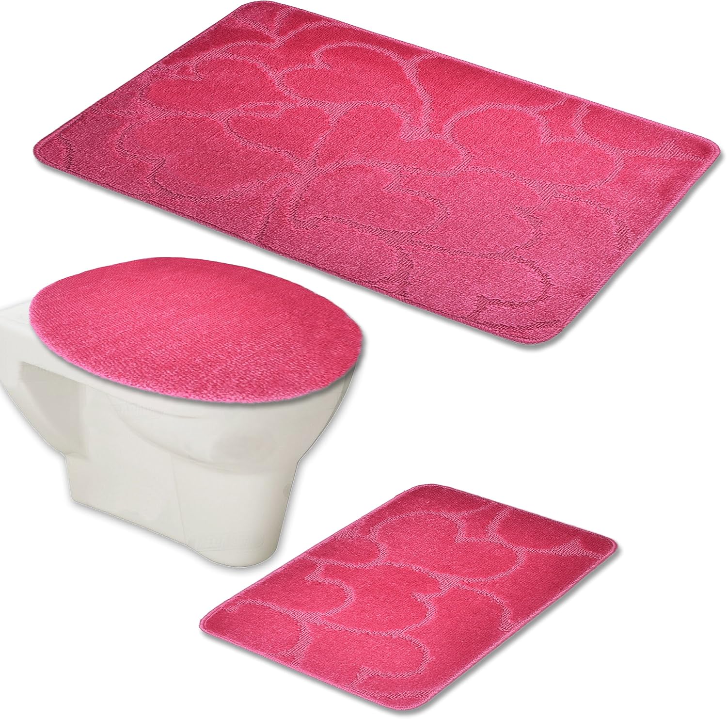 Bathroom Furniture 3Piece Bath Mat Set, Bath Mat, WallMounted Toilet