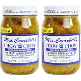 Mrs. Campbell's All Natural Sweet Southern Chow Chow Relish, 16 Oz Glass Jar (Pack of 2)