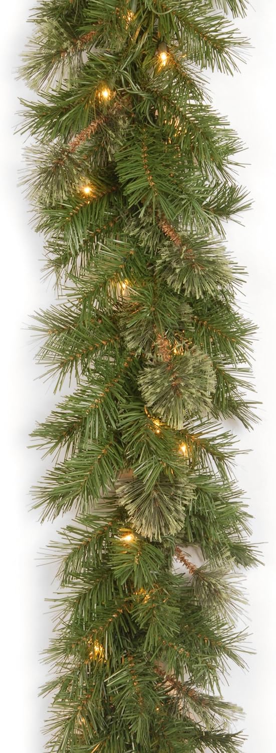 National Tree Company Company lit Artificial Christmas Garland Includes Pre-strung White Lights Atlanta Spruce - 9 ft, 9 x 10 Feet