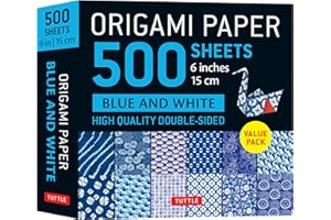 Origami Paper 500 sheets Blue & White 6 (15 cm): Tuttle Origami Paper: Double-Sided Origami Sheets Printed with 12 Different 