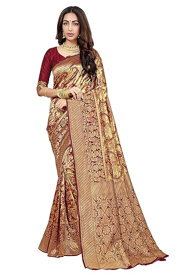 Women�s Banarasi Silk Saree (Banarasi_Saree120_Maroon)