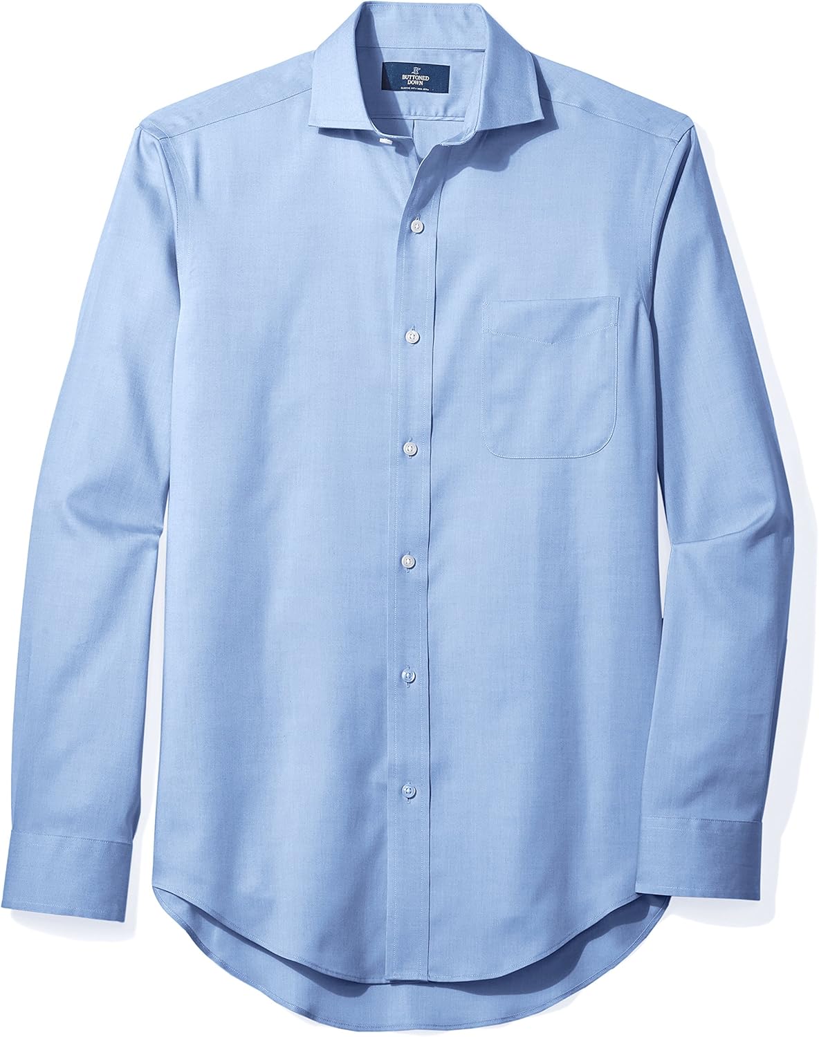  Brand - Buttoned Down Men's Classic Fit Cutaway-Collar Solid Pinpoint Dress Shirt, Supima Cotton Non-Iron: Clothing