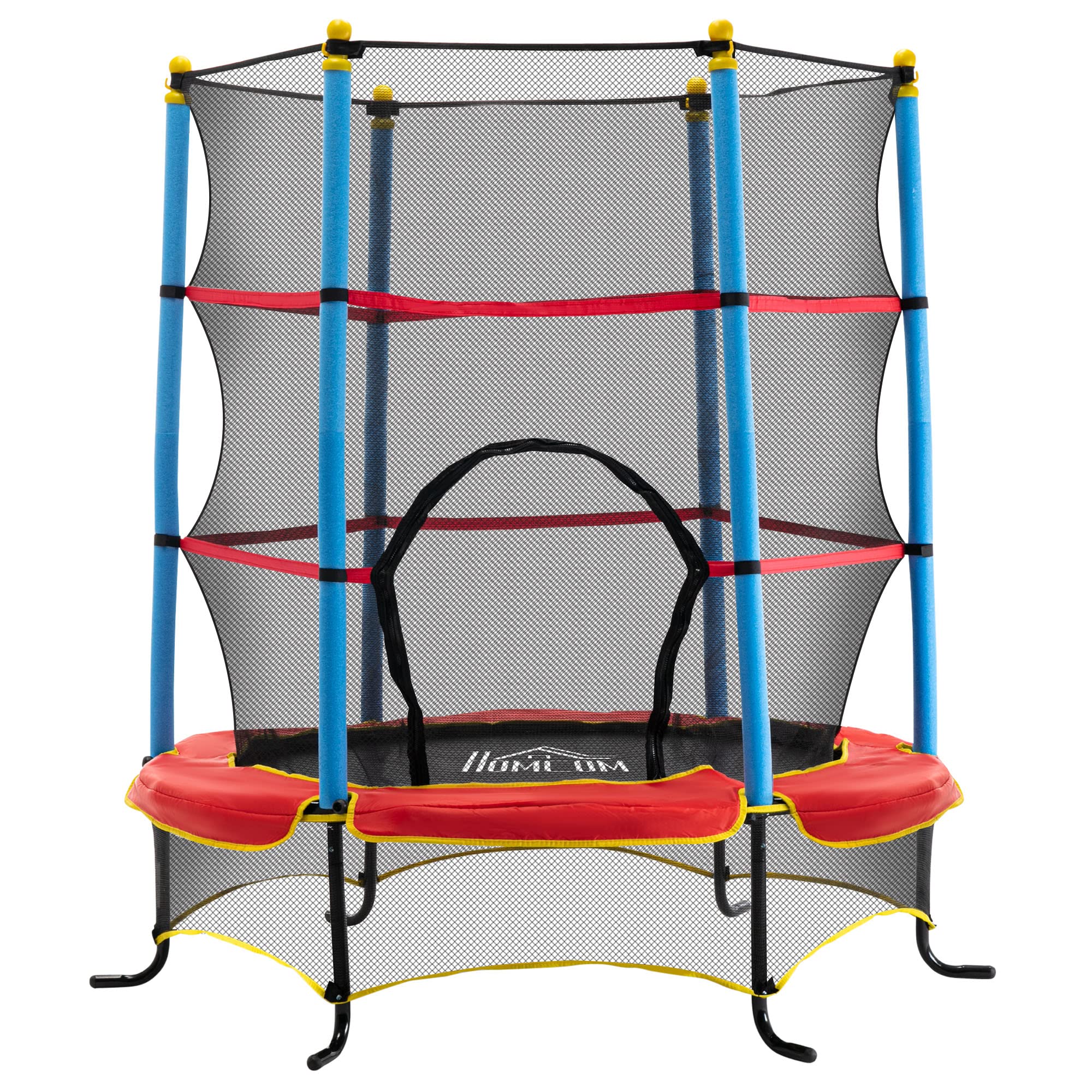 HOMCOM 5.5FT Kids Trampoline for Toddlers with Safety Net Enclosure Outdoor Indoor for Age 3-6 Years