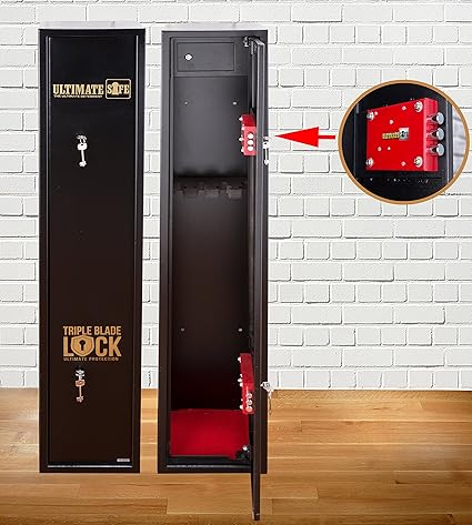 Armoire A Fusils Ultimate Safe Coffre Fort Pour Armes A Feu Pour 5 Carabines Armoire Avec Serrure Triple Blade Lock Amazon Fr Sports Et Loisirs