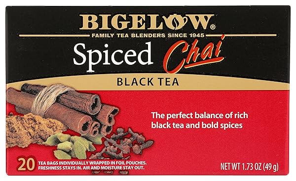 BIGELOW, SPICED CHAI TEA (CAFFEINATED), 20 COUNT