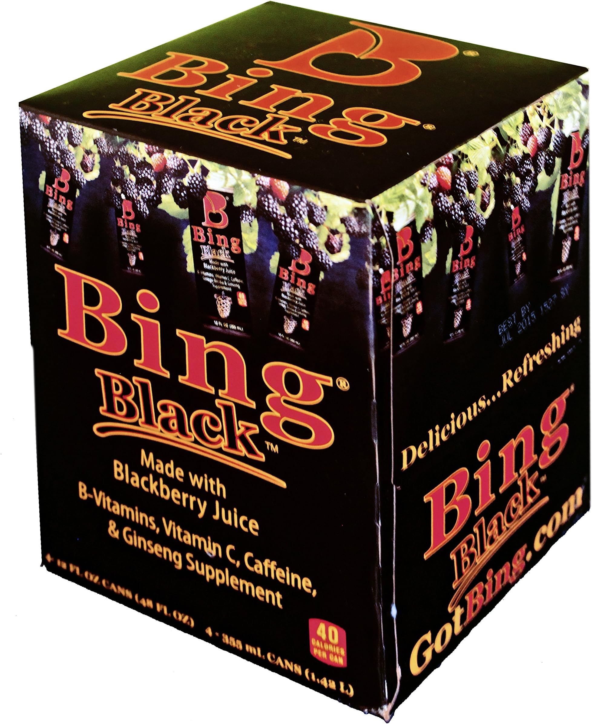 Bing Energy, Bing Black, 12 fl. oz. (Pack of 4)