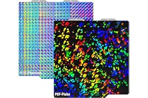 GOMENL Build Plate for Bambu Lab A1 Mini 3D Printer: PEI Build Plate Carbon PET Diamond PEO PEY Plate 3D Printing Accessories Textured Smooth Sheet Bed 184x184mm (PEF-Flake+H1H-Phantom)
