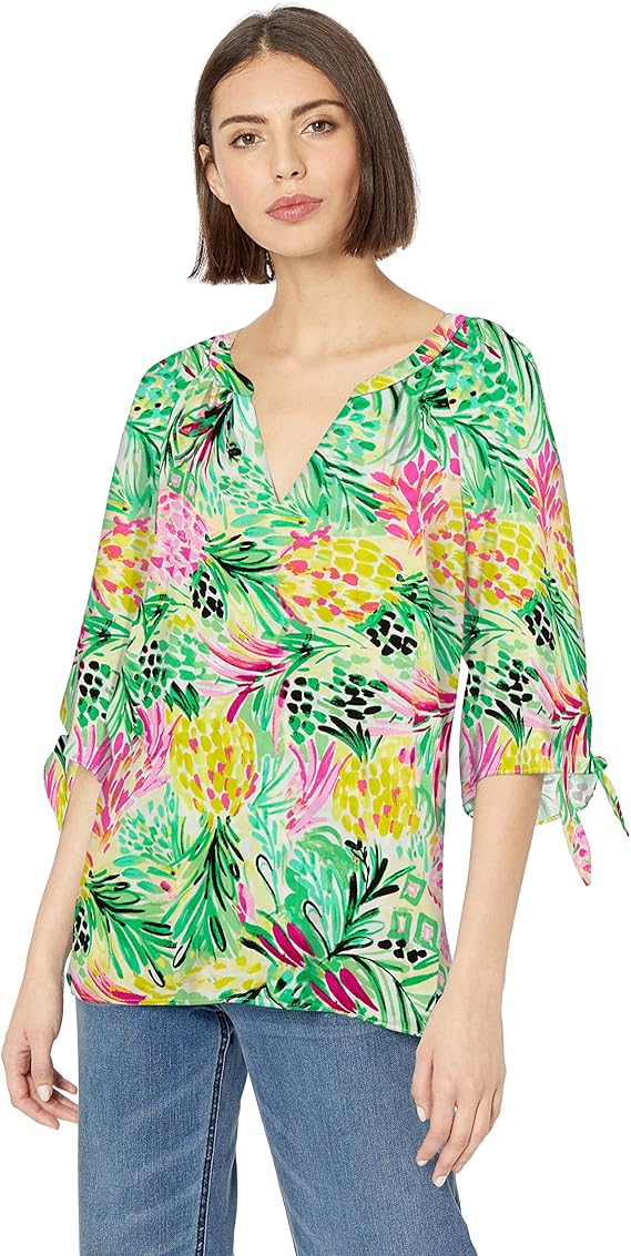 Pappagallo Women's The Eliza Top Blouse Amazon.co.uk Clothing