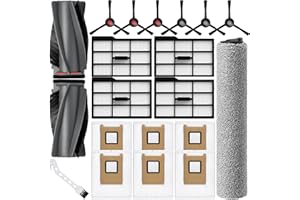 Bluearks 20 Pack Accessories Kit,Compatible with Eufy E25 Omni/E28 Omni Robot Vacuum,2 Main Brush 4 Hepa Filters 6 Side Brushes 1 Brush Mops 6 Vacuum Bags,E25 Omni Replacement Parts（New）