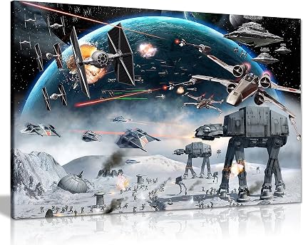 Star Wars Canvas Art Print Framed Picture Large 20x30 Inches A1: Amazon