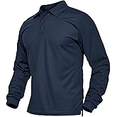 MAGCOMSEN Men's Polo Shirts Long Sleeve Collared Moisture Wicking Performance Golf Athletic Casual Work