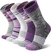 Welwoos 5 Pairs Merino Wool Hiking Socks Thermal Winter Warm Moisture Wicking Cushion Outdoor Socks for Women & Men