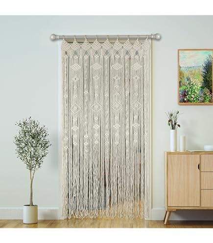 Cortina De Macrame Para Puerta JOEBO Panel De Cortina Para Ventana De Puerta, Cortinas Bohemias De Macramé, Tapiz Para Colgar En La Pared, Telón De Fondo De Boda Para Fiesta De Cumpleaños