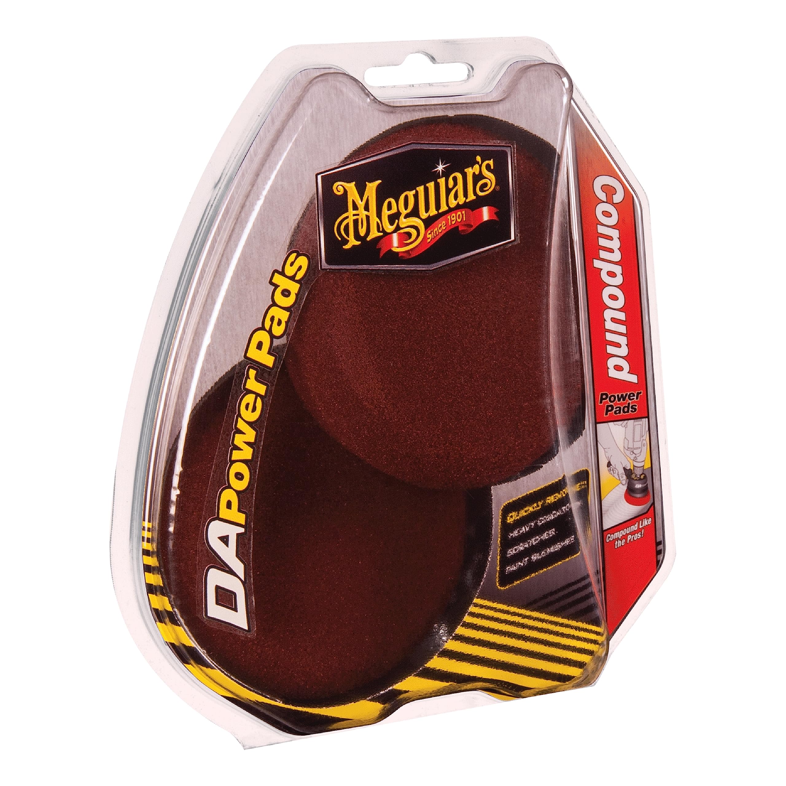 Meguiar's G3507 DA Compound Power Pads, 2 Pack, brown