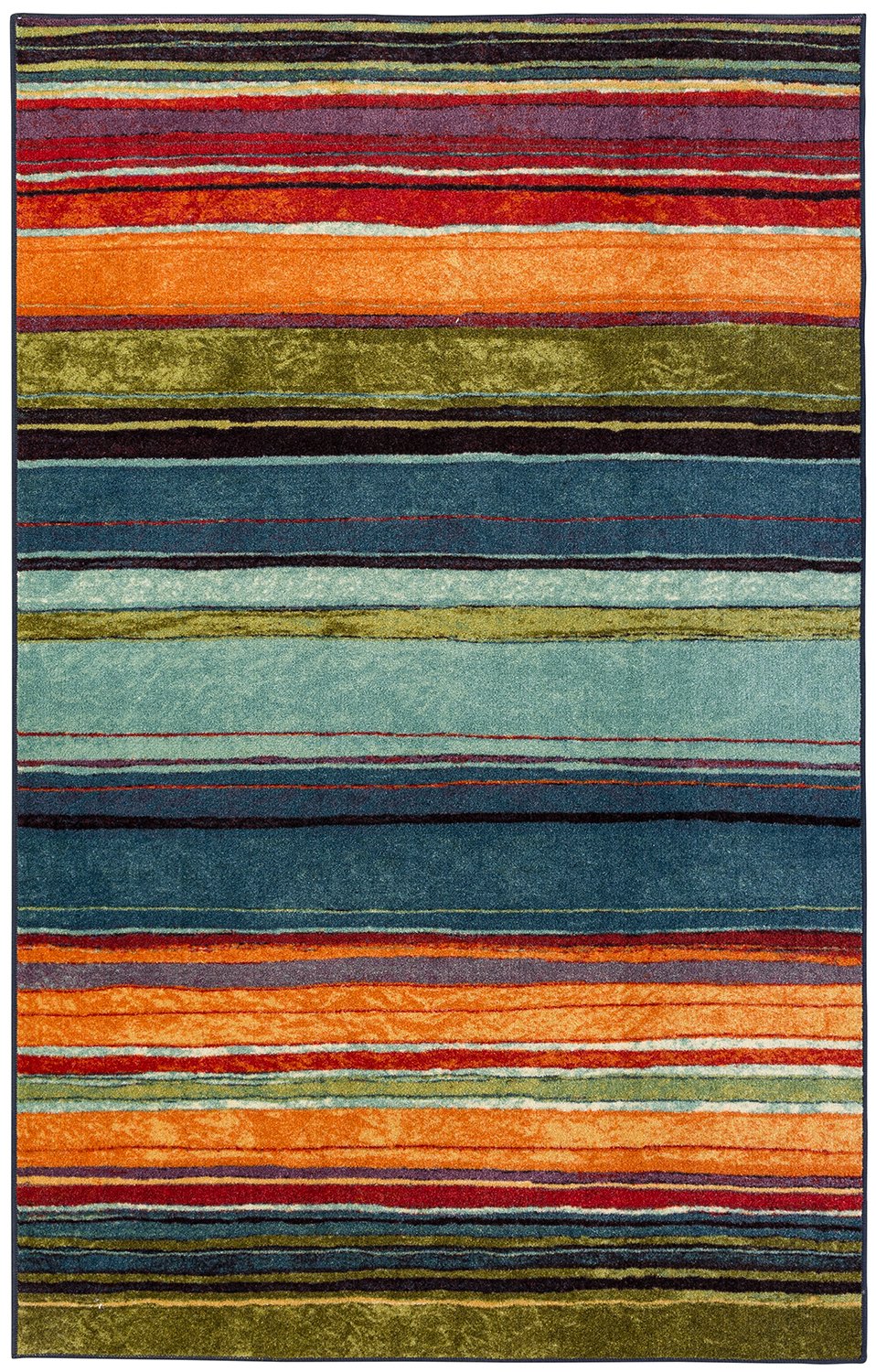 Mohawk Home New Wave Striped Printed Area Rug, 10'x10', Rainbow