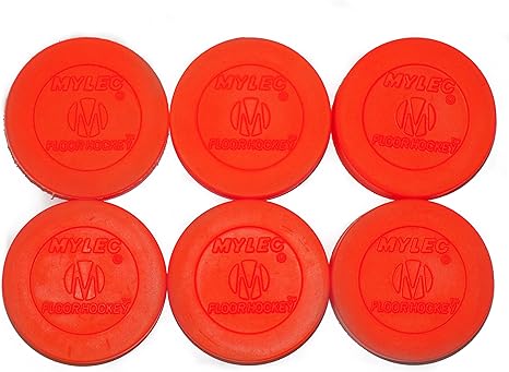 Amazon Com Mylec Floor Hockey Puck Orange Pack Of 6 Sports