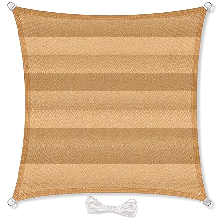CelinaSun Sonnensegel, Sonnenschutz Garten Balkon und Terrasse wetterbeständig HDPE atmungsaktiv Schattenspender 0010498 Quad