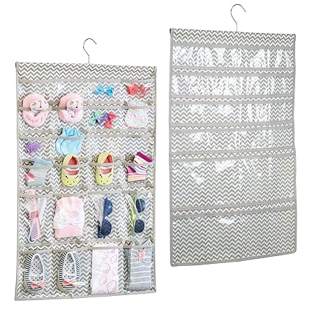 Mdesign Hanging Fabric Baby Nursery Wardrobe Organiser For Hats