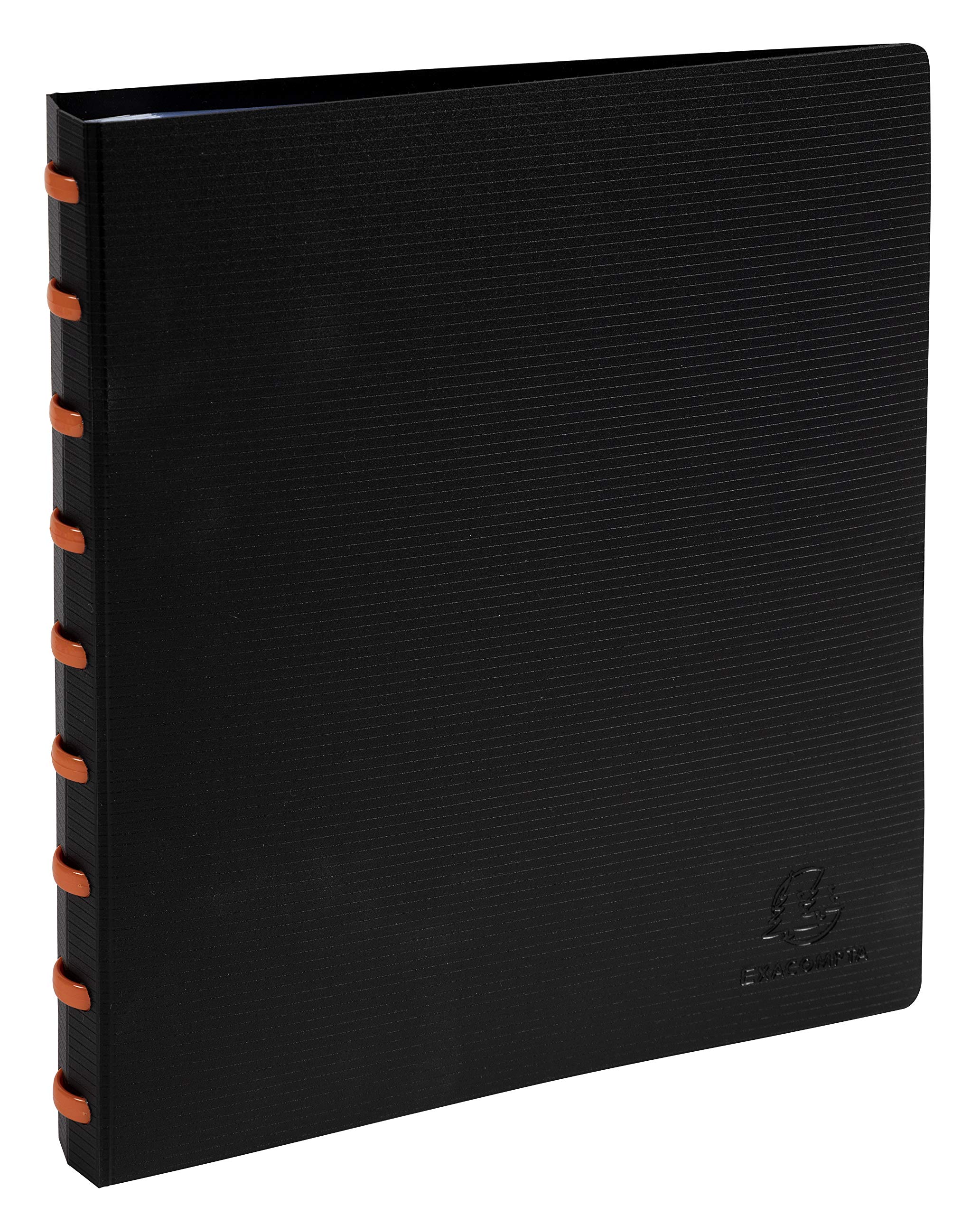 Exacompta - Ref 86034E - Exactive - PP Spiral Bound Display Books with Removable Pockets - Suitable for A5 Sized Documents, 30 Pockets, 60 Viewing Pages - Orange & Black