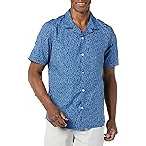 Amazon Essentials Men's Vacation Cotton Button-Down Resort Shirt, Short Sleeve