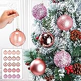 Hollowfly 20 Pcs Christmas Glass Ball Ornaments