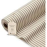 Khaki Woven Ticking Fabric 100% Cotton - 44/45" Wide Ticking Stripe Fabric by The Yard - Ideal for Upholstery, Curtains, Slip Covers, Pillows, Beddings, and More